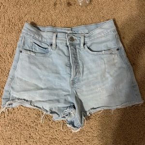 old navy sky-hi a-line light wash denim shorts